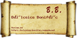 Bölcsics Bonifác névjegykártya